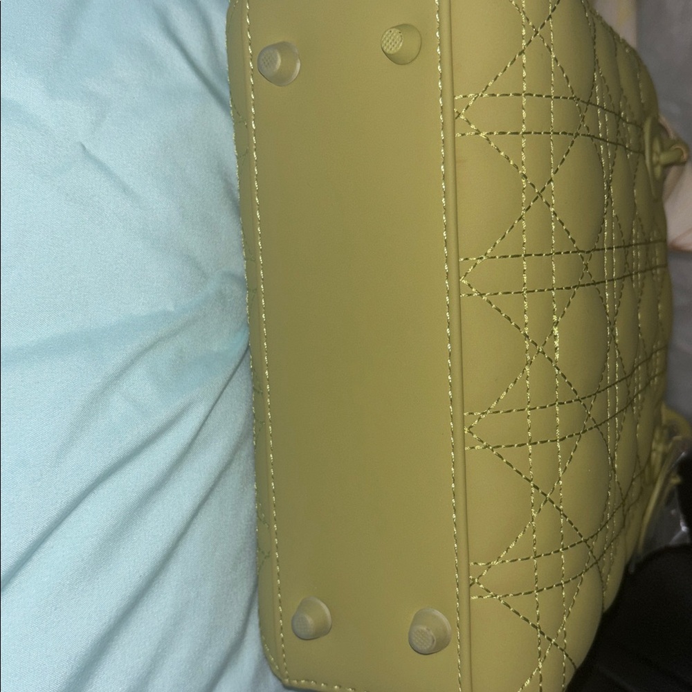 Chartreuse Green Handbag with Scarf Accent Fashion - Picture 2 of 5